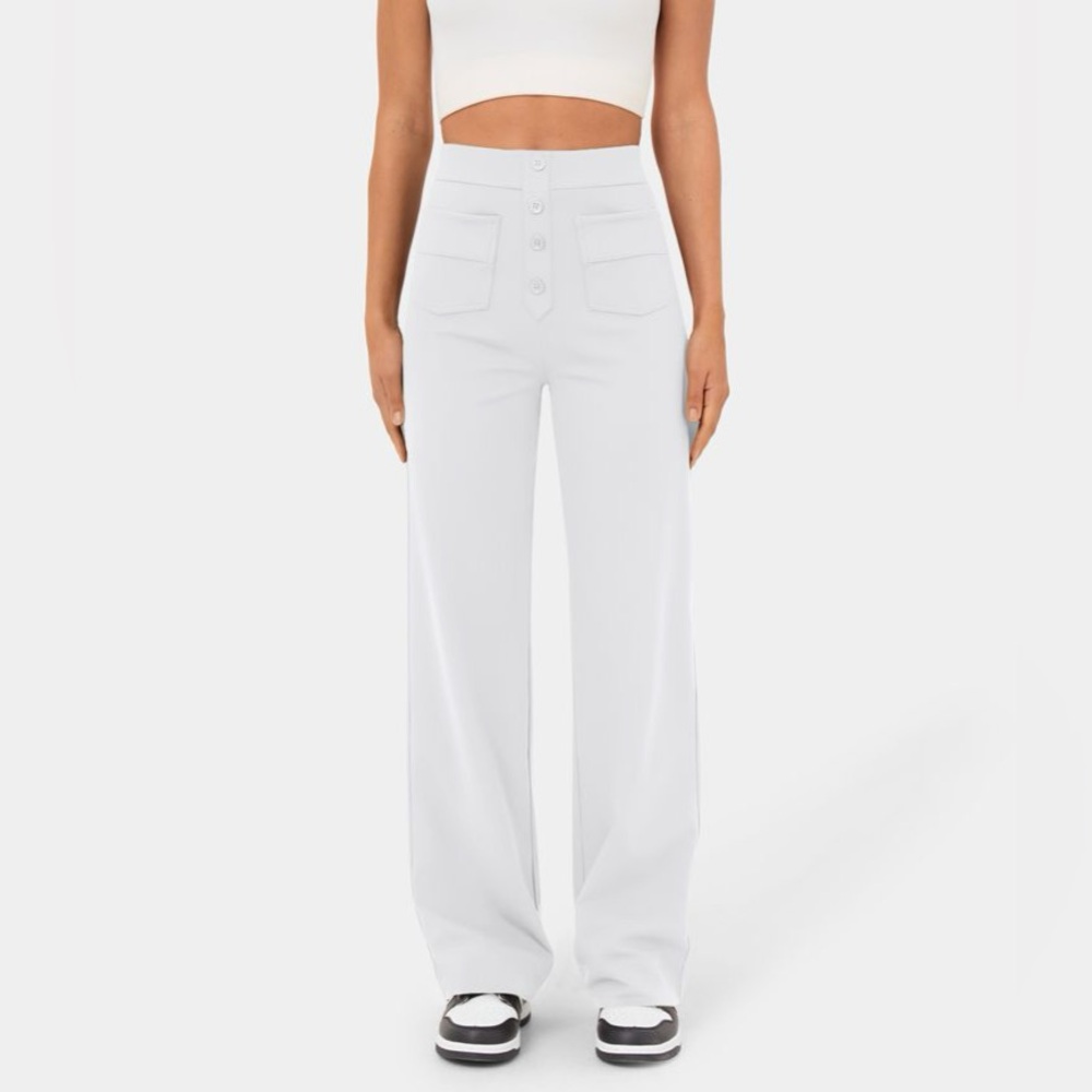 Halara White High Waisted Button Multiple Pockets… - image 1